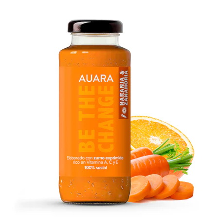 Zumo Auara naranja y zanahoria + vitaminas A, C y E