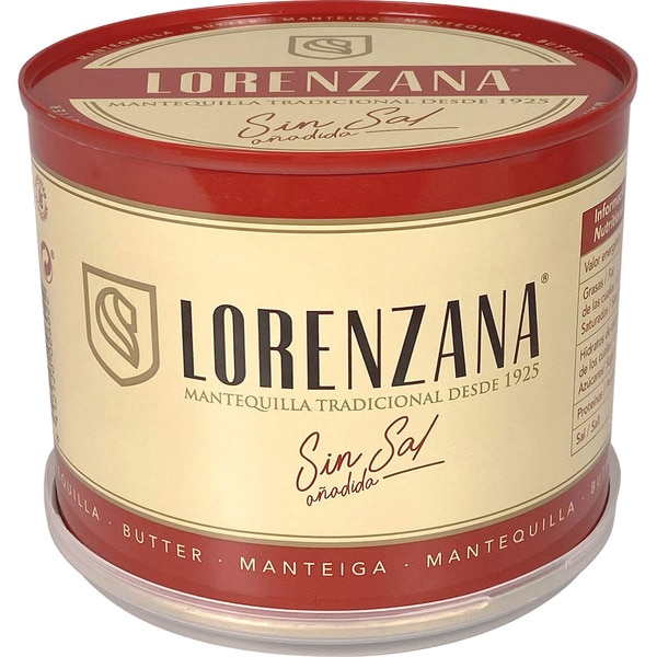 Mantequilla Lorenzana Lata 500g (sin sal)