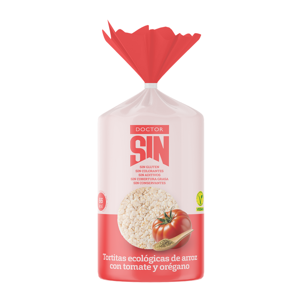 Tortitas ecólogicas de arroz con tomate y orégano sin gluten