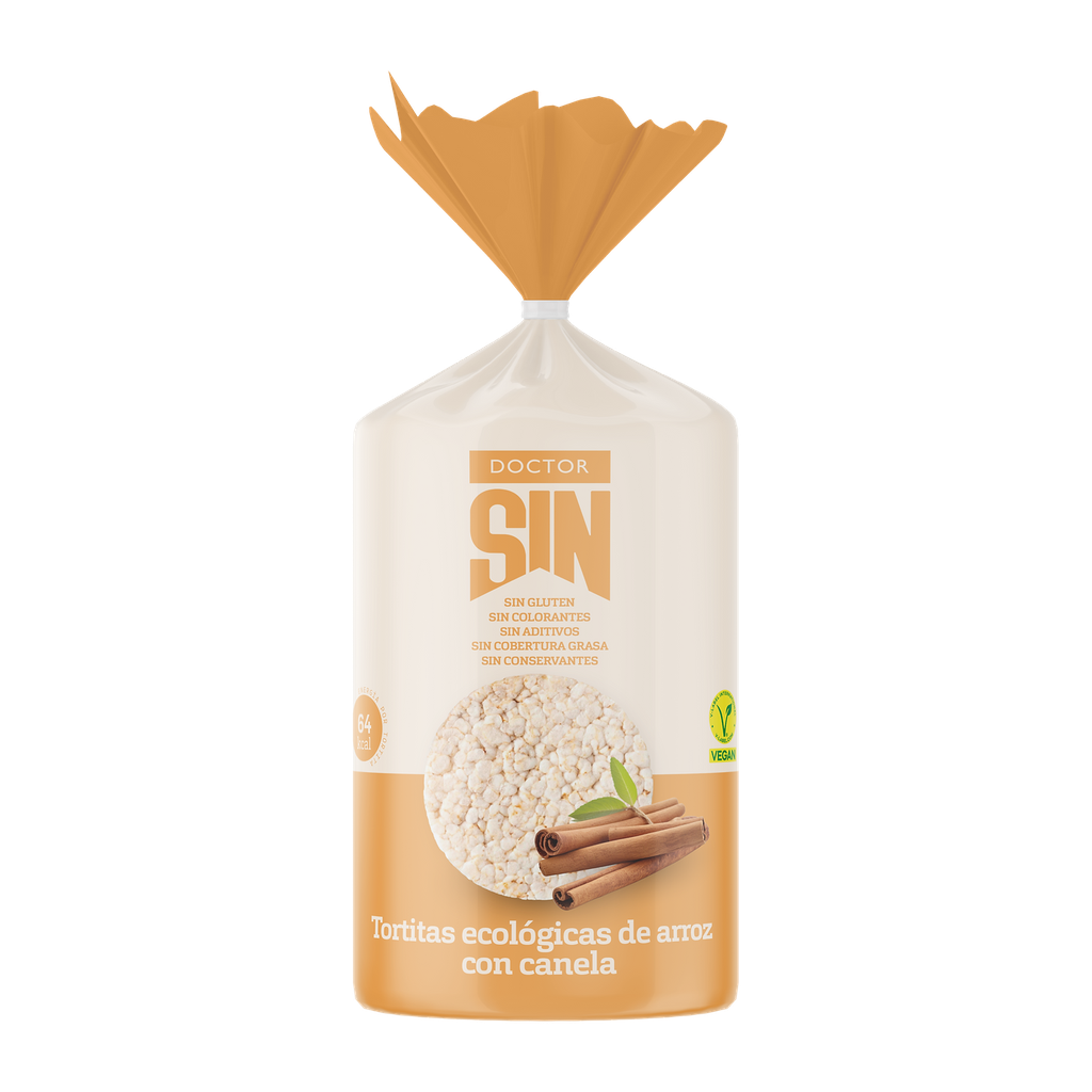 Tortitas ecológicas de arroz con canela sin gluten